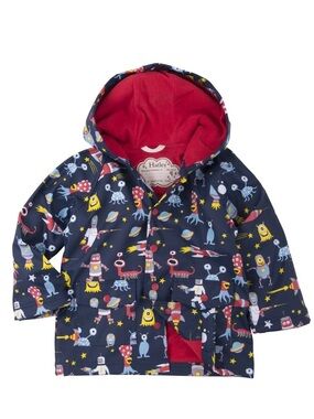 Hatley Size 6 Space Aliens Terry lined Raincoat